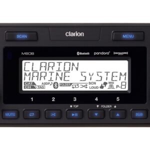 Clarion M608 1-DIN Marine Digital Media Receiver With Built-In Bluetooth